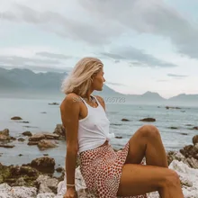 Шелк Любовь Сердце юбка миди с принтом- Женская стильная юбка