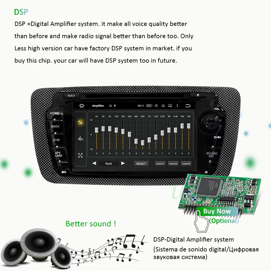 Perfect DSP AV Output Android 9.0 64G 2 DIN DVD PLAYER For SEAT IBIZA 4G RAM 8 Core GPS Navigation Radio Stereo Navigation IPS SCREEN PC 8