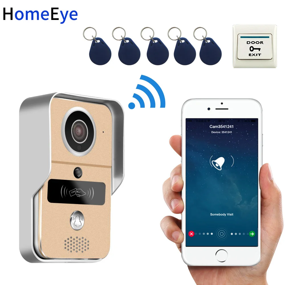 Видеодомофон HomeEye IP Wi Fi дверной смарт звонок водонепроницаемый с поддержкой