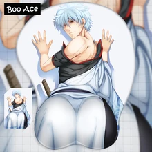 "GINTAMA" Sakata Gintoki аниме 3D коврик для мыши мягкая нижняя часть бедра с подставкой для запястья с силиконовым гелем 26*21*3,2 см 2way ткань