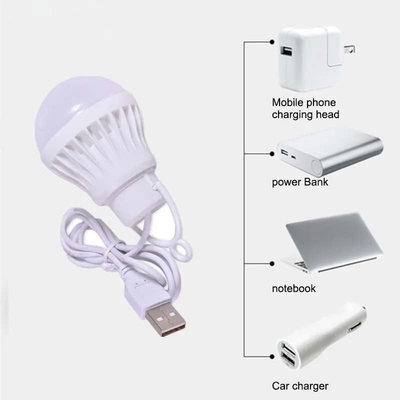 5 Вт лампочка USB свет портативный светодиодный светильник для похода кемпинга палатки путешествия работа с power Bank ноутбук светодиодный