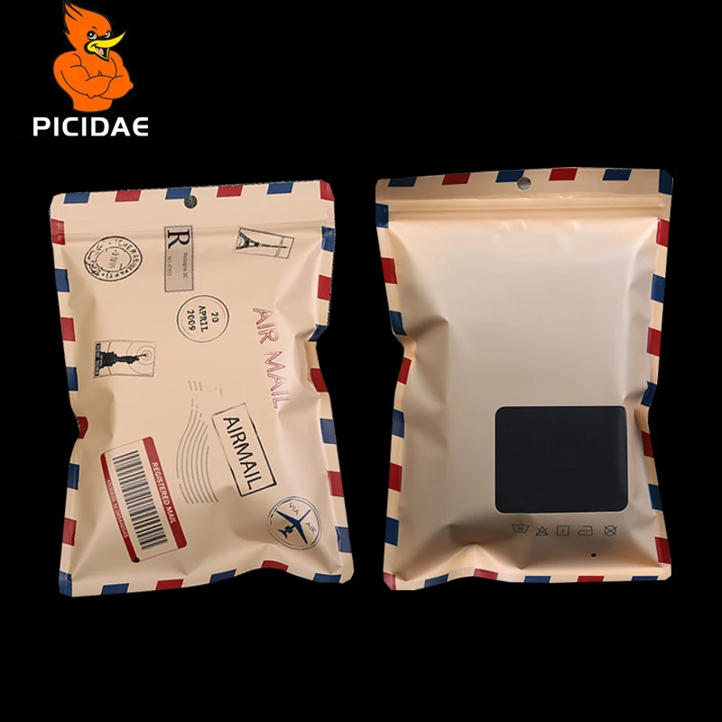 

Color Printing Ziplock Window Zipper Plastic Packaging Bag Clothing Panties Stockings Bath Towel Scarf Underwear Skirt Pants