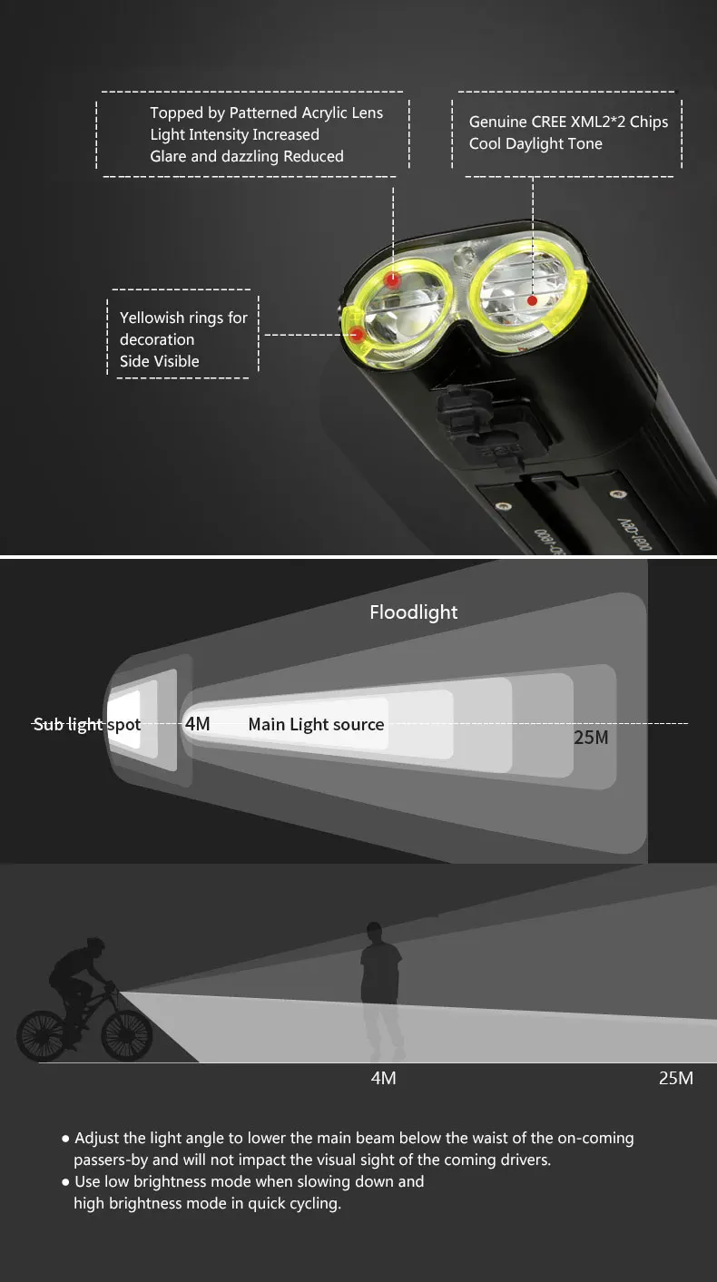 Clearance Gaciron V9D Bicycle Headlight Dual Chips Super Bright Bike L2 LED Lamp Front Lamp 1600Lumens Internal Battery USB Charge 2 Clearance Gaciron V9D Bicycle Headlight Dual Chips Super Bright Bike L2 LED Lamp Front Lamp 1600Lumens Internal Battery USB Charge 2