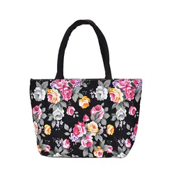 Шт. 1 шт. модная женская сумка для покупок с цветочным принтом дизайн женская сумка с клапаном холст маленькая Повседневная Сумка-тоут