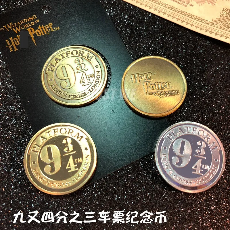 

Harri Potter Cosplay Commemorative Coins Platform 9 3/4 King's Cross London Jewelry Decor Costumes Accessory Gift Fan Collection