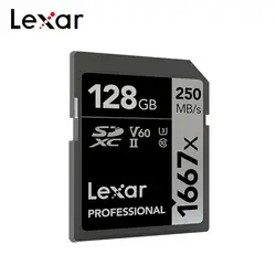 Lexar Professional 1667x SDXC UHS-II SD карта до 250 МБ/с./с. флэш-карта памяти 64 ГБ 128 ГБ 256 ГБ SD карта для 1080 p HD 3D 4 к видео