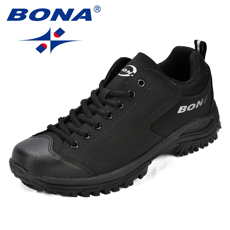 Ceny BONA New Arrival styl klasyczny mężczyźni buty górskie akcja skórzane męskie buty sportowe odkryte buty do biegania wygodne adidasy
