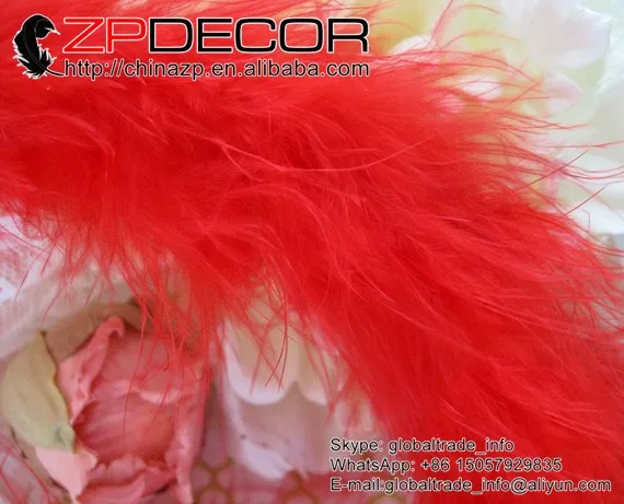 Feather Boa, 2 Yards - RED Marabou Feather Boa 2