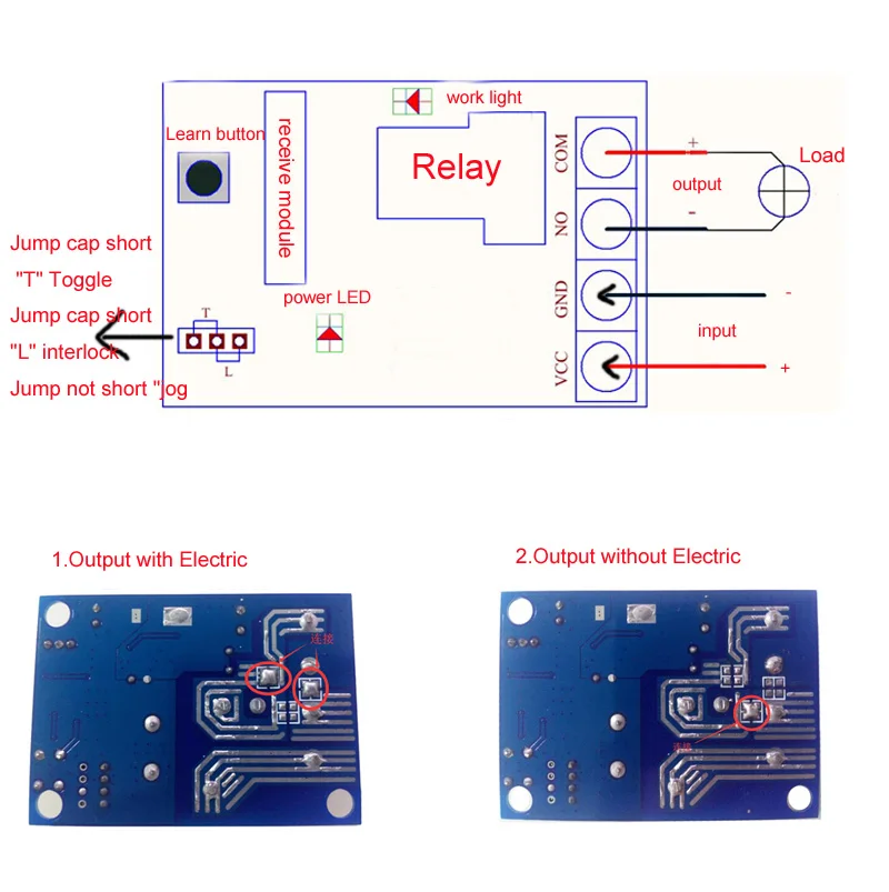 Smart Home Wireless DC12V 24V 36V 48V Wide Voltage 30A Relay Remote Control Switch Transmitter with 3 Receiver 315/433Mhz