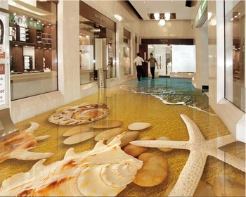 

beibehang Suitable for high-quality indoor wall paper beach shell 3d flooring three-dimensional painting tiles 3d wallpaper