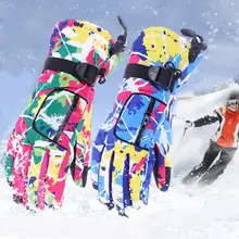 Мужские женские лыжные перчатки для сноуборда мотоциклетные зимние лыжные альпинистские водонепроницаемые лыжные перчатки