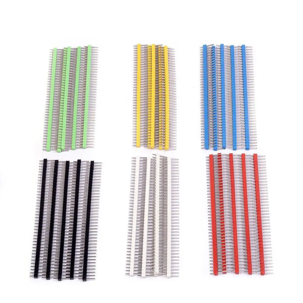 30Pcs 40 pin Breakable Pin Header 2 54mm Single Row Male Header Connector Kit PCB Pin