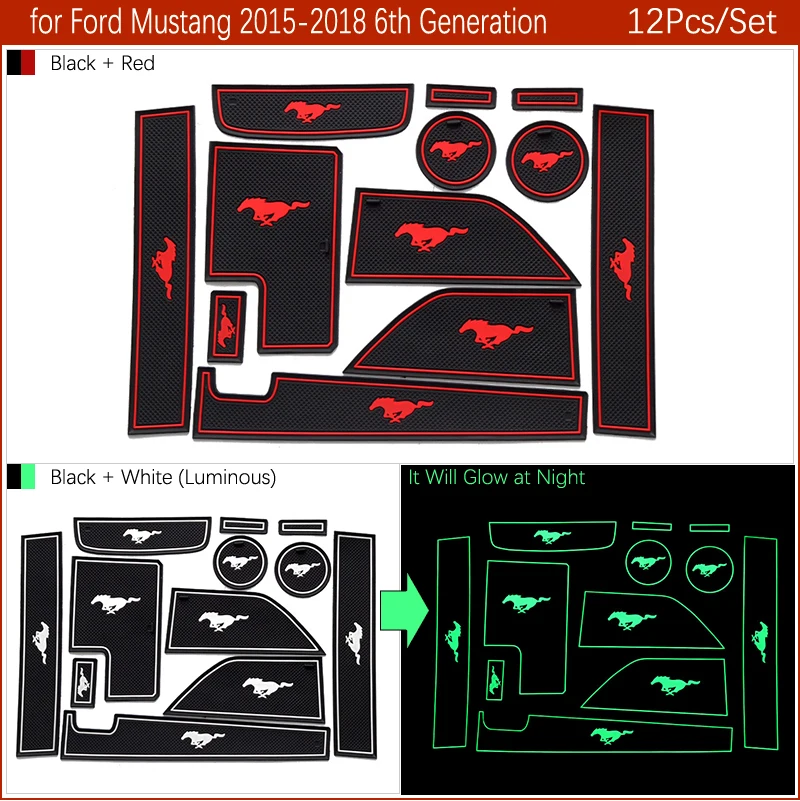 Противоскользящими резиновыми затворный слот, циновка чашки для Ford Mustang 6th Gen S550 EcoBoost Экспорт Аксессуары GT Стикеры