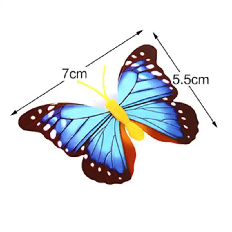 10pcs/lot Butterfly Night Light Color Light For Kitchen Bedroom Living Kid Room Easy Installation Home Decor Led Night Light New