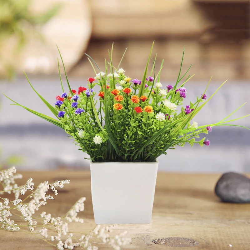 Flone Multiple Styles Artificial Cheap Butterfly Orchid Flower Bonsai Plant Fake Flowers Wedding Home Bedroom Garden Decoration (5)