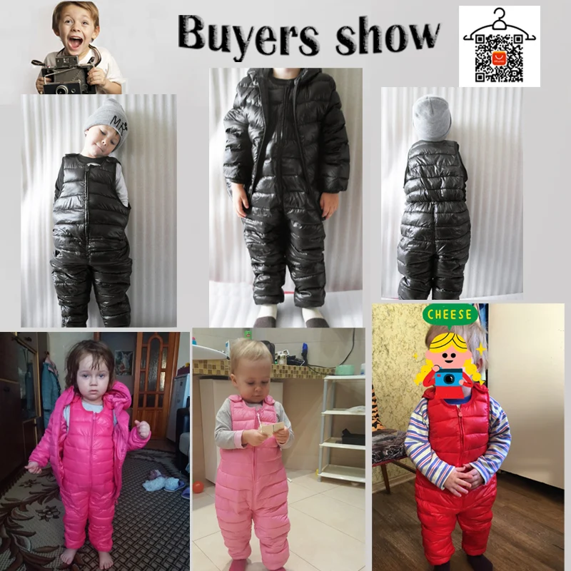 Beste Winter kinderen down katoen bib broek voor kids overalls peuter jongens broek warm baby meisjes broek waterdichte broek 1 5 jaar