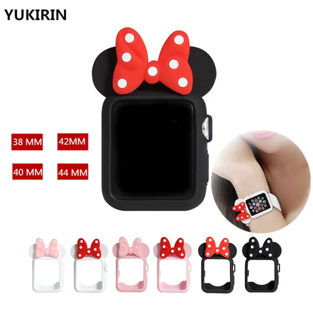 

YUKIRIN Dot Soft Silicone Protector Case for Apple Watch Series 4 3 2 1 Band iWatch 38 42 40 44mm Cartoon Design for Minnie Kid