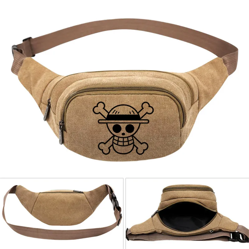One Piece Anime Law Skull Men's Women Canvas Waist Pack Bag Pouch Belt