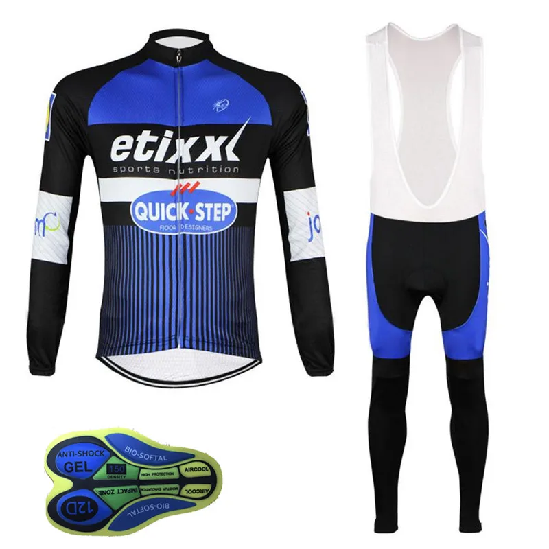 

2019 QUICK STEP Men Long Sleeve Cycling Jersey set MTB bicycle clothes bike clothing bib Long Pants ropa ciclismo uniformes D18