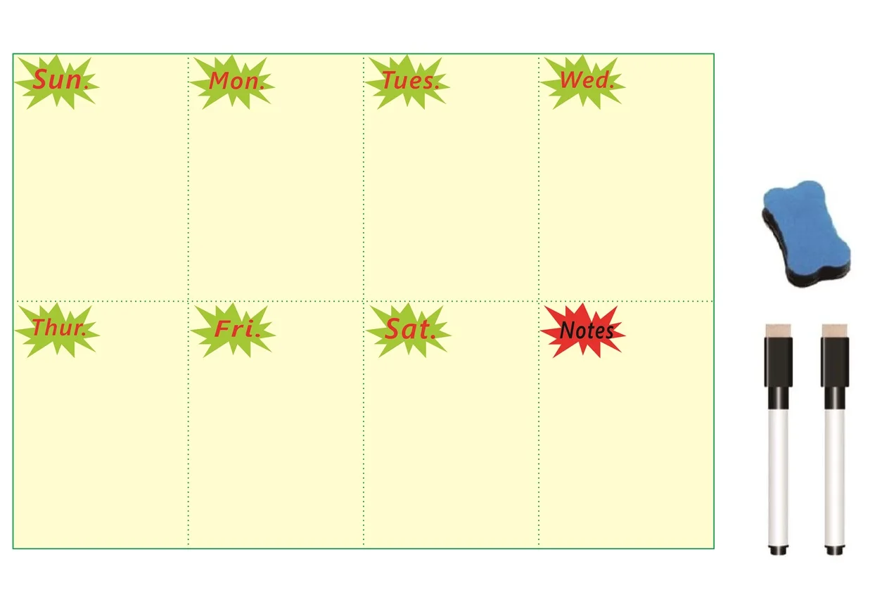 A4 Размер магнитной доски Еженедельный планировщик магниты на холодильник органайзер, чтобы сделать список напоминаний ежедневный план расписание доска для письма маркер - Цвет: A4 Size Style 7