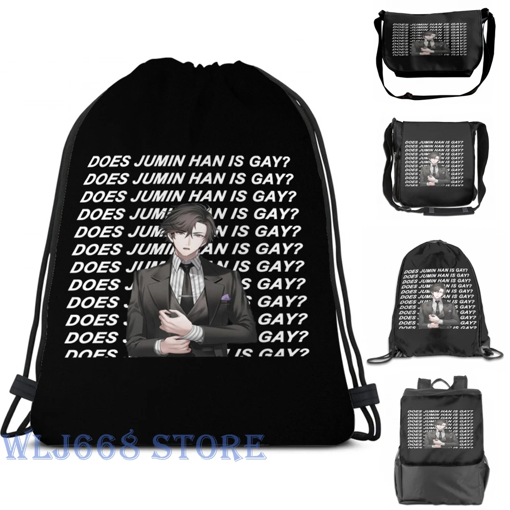 

Funny graphic print shoulder Bags women DOES JUMIN HAN IS GAY (BLACK) Single shoulder backpack travel for men Gym Bag
