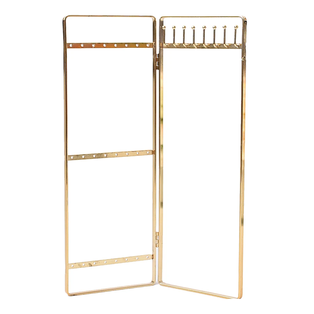 

Solid Metal Iron Double Panel Jewelry Display Rack Hanging Earrings Stand Jewelry Organizer Room Stand Showcase
