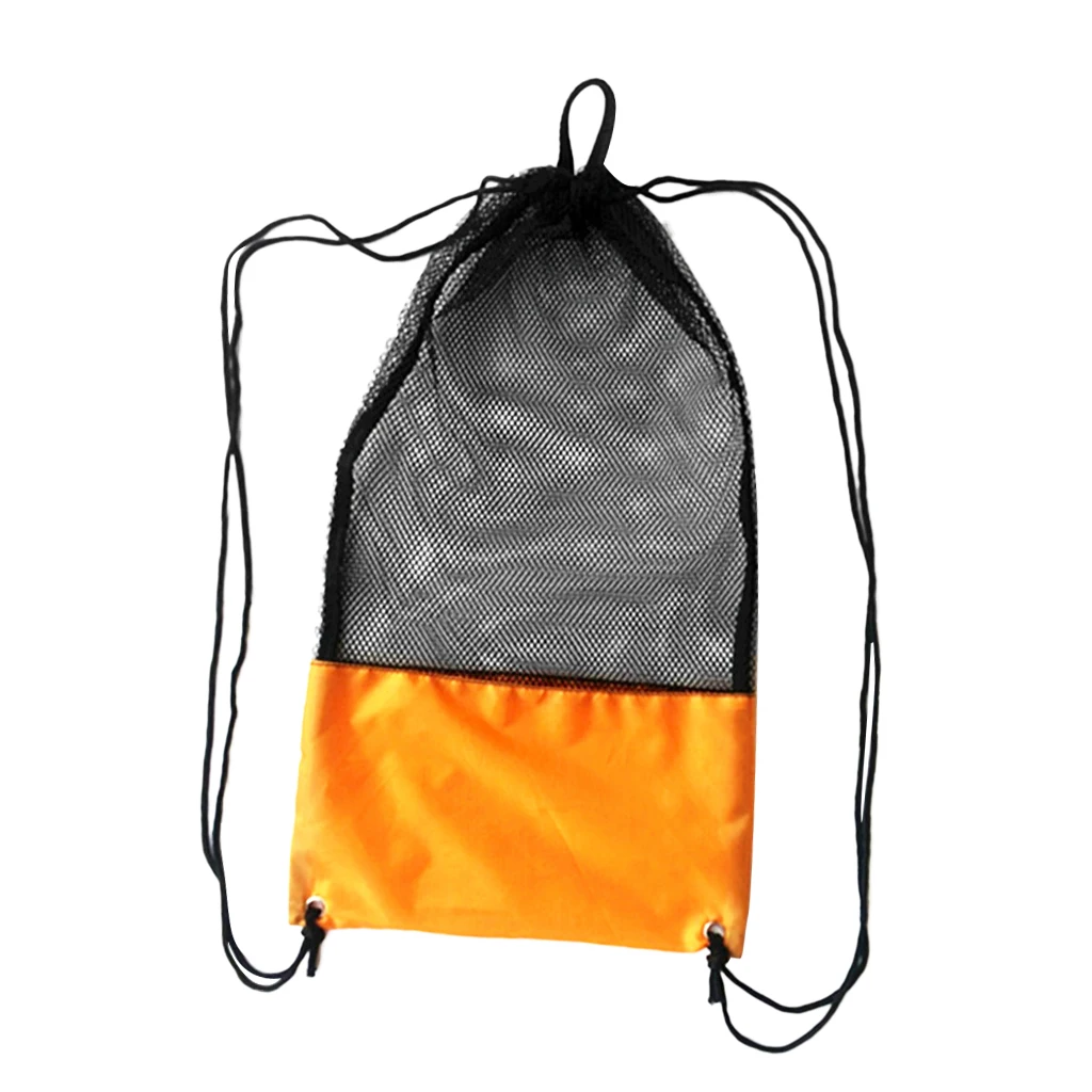 Scuba Diving Snorkeling Swimming Fins Mesh Gear Drawstring Bag Shoulder Strap Pool Swimming Accessories