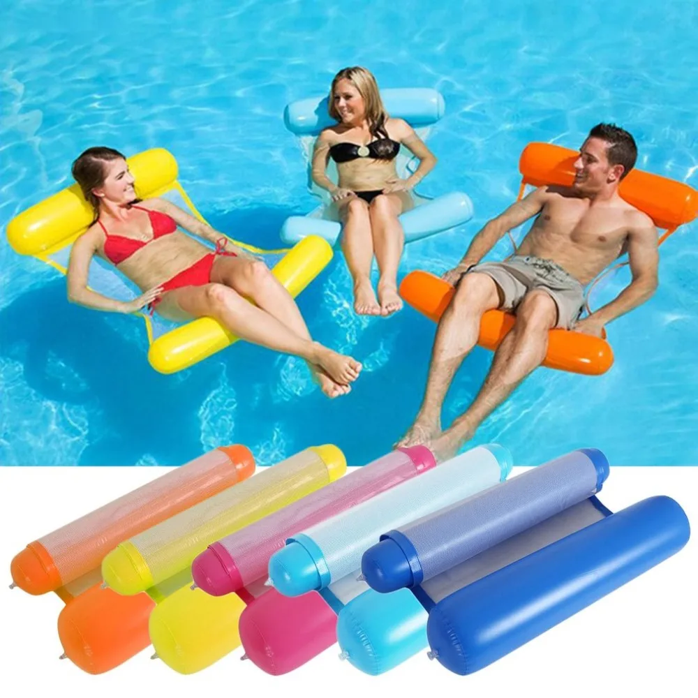 

Inflatable Water Pool Air Mattress Toys For Swimming Foldable Design Dual Use Air Chair Water Mattress Hammock For Swimming Pool