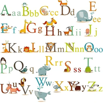 

ZLinKJ 3d Removabe alphabet wall stickers for kids rooms adhesive nursery wall decals cheap wall pictures for home decor