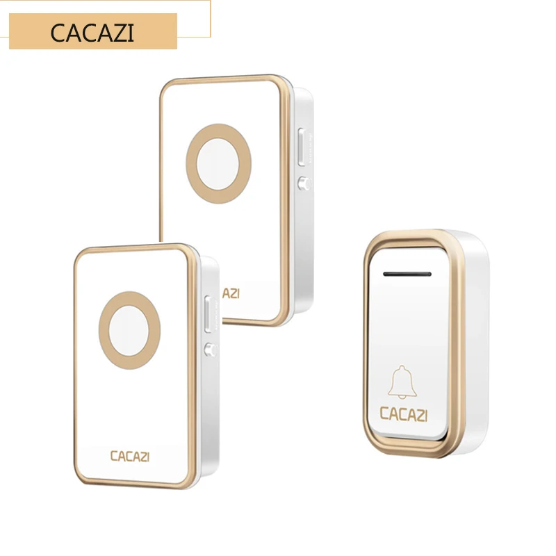 CACAZI V018F 2 AC 110/220 В батарейках беспроводной дверной звонок 38 мелодии 3 Объем 300 м