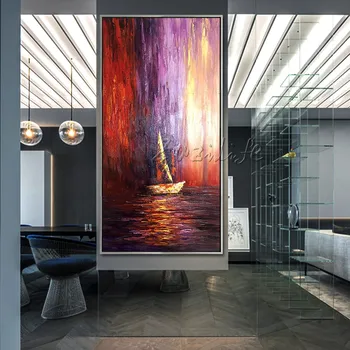 

Abstract oil painting boat ship sailing canvas oil paintings caudro decoracion Wall art wall Pictures for living room home decor