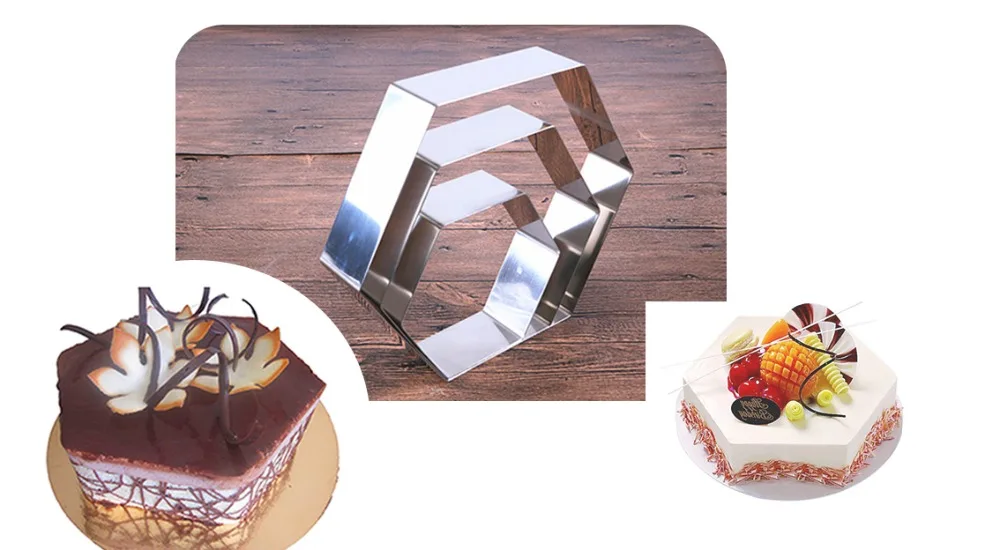 Форма для торта шестигранный мусс резак для украшения торта инструменты, помадка резак для выпечки Кухонные аксессуары Кондитерские помады формы