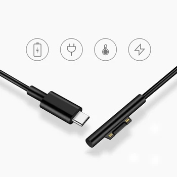 

New USB C Type C Power Supply Charger Adapter Charging Cable Cord for Microsoft Surface Pro 6/54/3 150cm