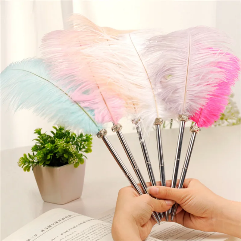 

Cute 0.5mm Ballpoint Pen Beautiful Feather Horse shape ball pens high quality Colorful Creative Ball Pen Kids Gift Novelty Stat