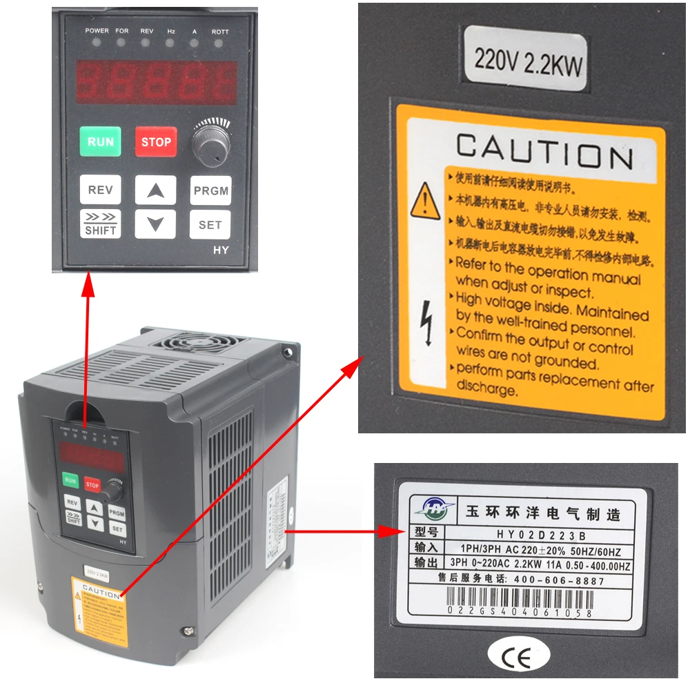 ЧПУ 2018 2.2квт Частотный Привод VFD инвертор 3HP 220 В VSD для маршрутизатора шпинделя