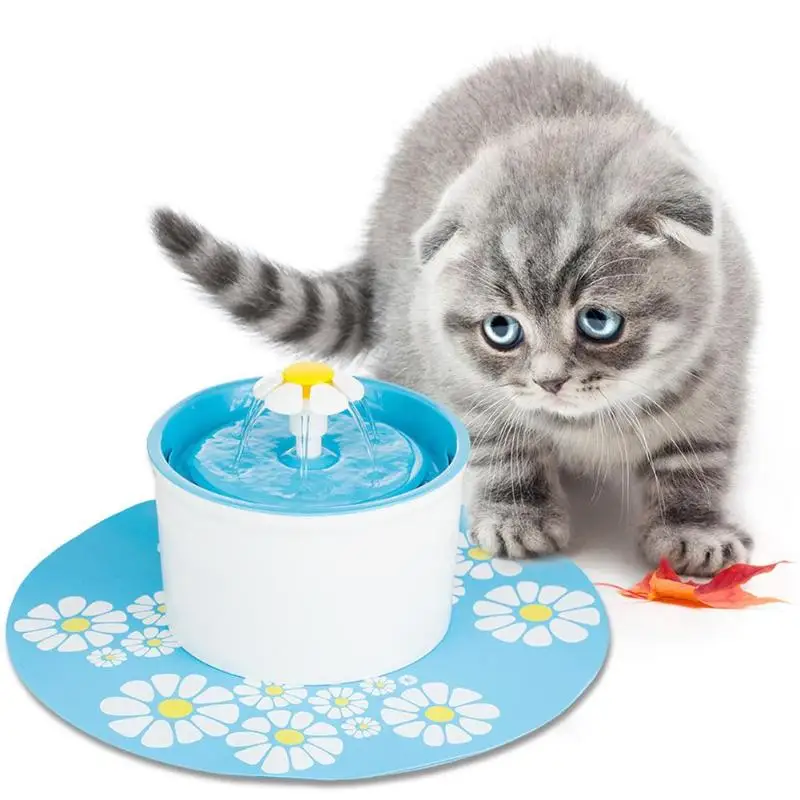 

1.6L Dog Pet Water Bowl with a Circular Fountain Automatic Electric Cat Drinking Feeding Dispenser Dish Filter with 3 Filters