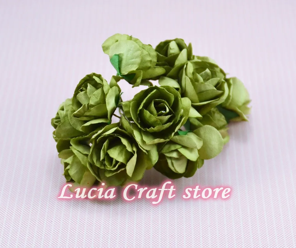 Lucia ремесла тутового бумажный цветок роза букет/проволочный стебель свадебный цветок A0202