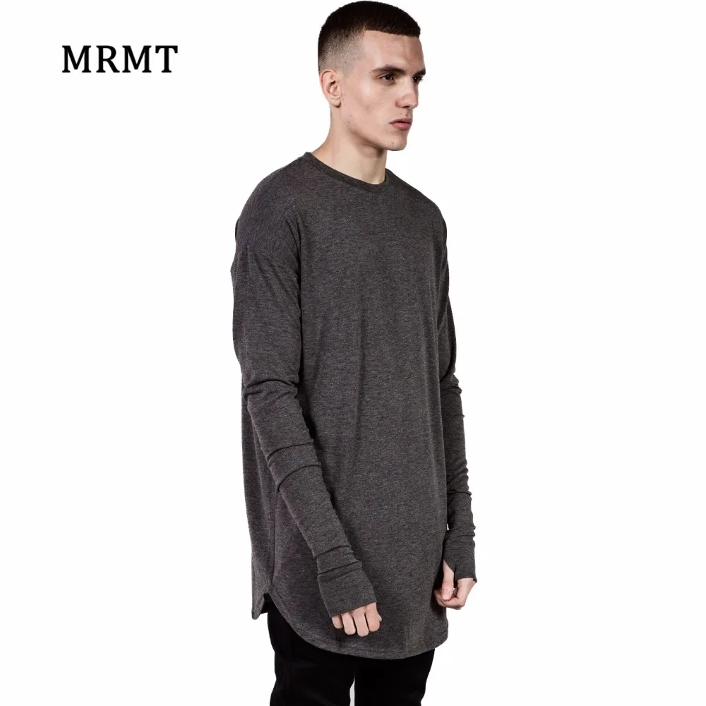 

2018 Mens Thumb Hole Cuffs Long Sleeve Style Hip Hop Tops Tee T Shirt Crew Wool T-shirt Men Clothes
