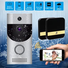 Видеодомофон Водонепроницаемый 720P HD беспроводной WiFi видео дверной звонок PIR камера ночного видения Двусторонняя аудио батарея дверной звонок кольцо