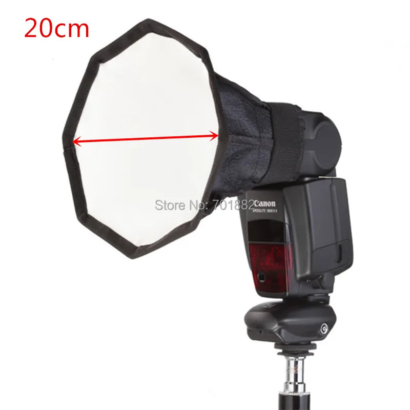 20cm or 7.87inch octagonal mini size flash softBox dome diffuser for speedlight hot-shoe flash