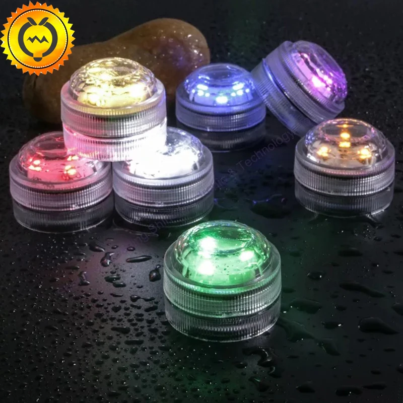 10x Remote Control Waterproof Submersible LED Tea Mini Lights With