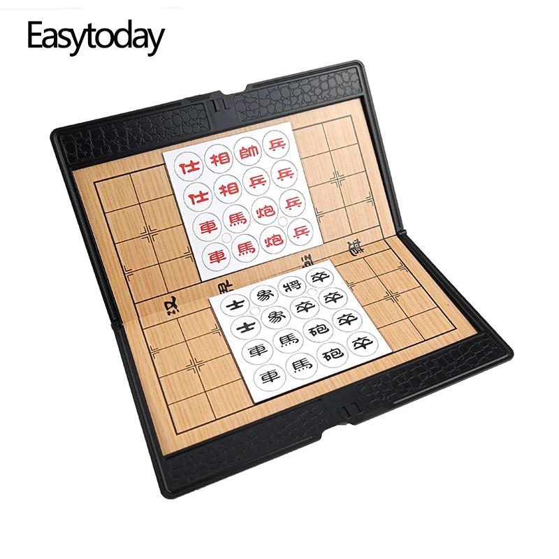 Conjunto de Jogos de Xadrez Jogos de Viagem Easytoday Chinês Dobrável Magnética Xadrez Mini Bolso Portátil Entretenimento Essencial