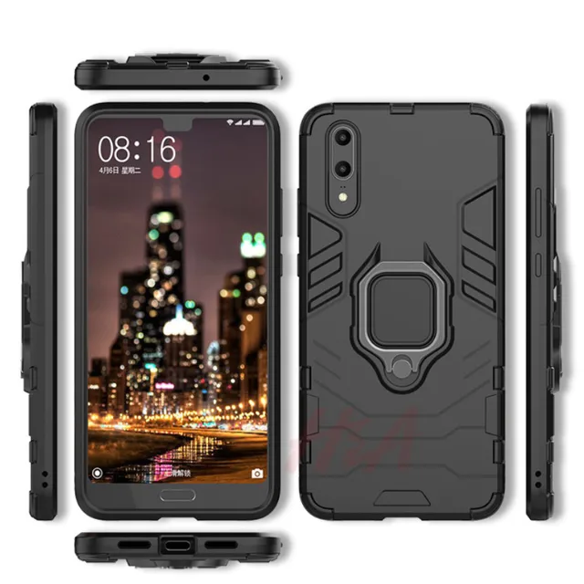 H&A Luxury Shockproof Armor Phone Cases For Huawei P20 Pro Lite Mate 10 9 Full Cover Case For Horor 10 V10 Case With Holder Ring