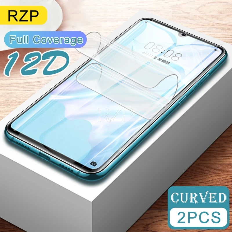 

RZP 2PCS 12D Curved Full Cover Screen Protector For Huawei P20 P30 Pro lite 3D Soft TPU Film For Huawei P30 (Not Tempered Glass)