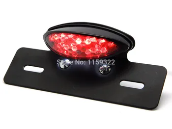 Goede Motorfiets Achterlichten Zwart Led Kentekenplaat Mount Met Achterlichten Licht Voor Atv Dirt Bike Custom Chopper Cruiser Buggy