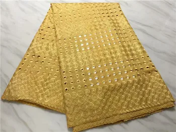 

Gold swiss voile lace in switzerland high quality cotton dry lace jacquard brocade fabric for wedding 5yards/lot PLM-58