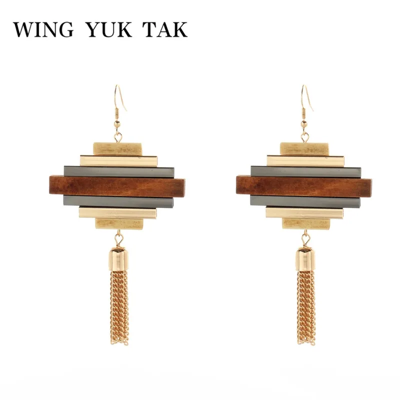 Женские винтажные серьги-подвески wing yuk tak классические геометрические серьги из