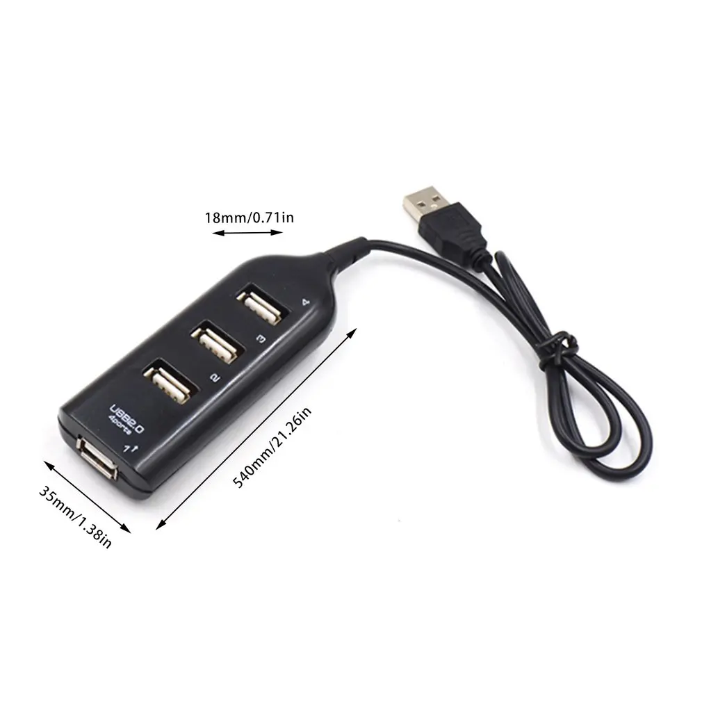USB 2.0 High Speed 4 Ports Splitter Usb Hub Adapter for PC Laptop Computer Receiver Computer Peripherals Accessories