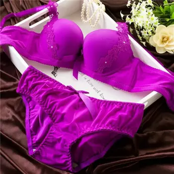 

New Sexy Women Lace flower push vogue bra set