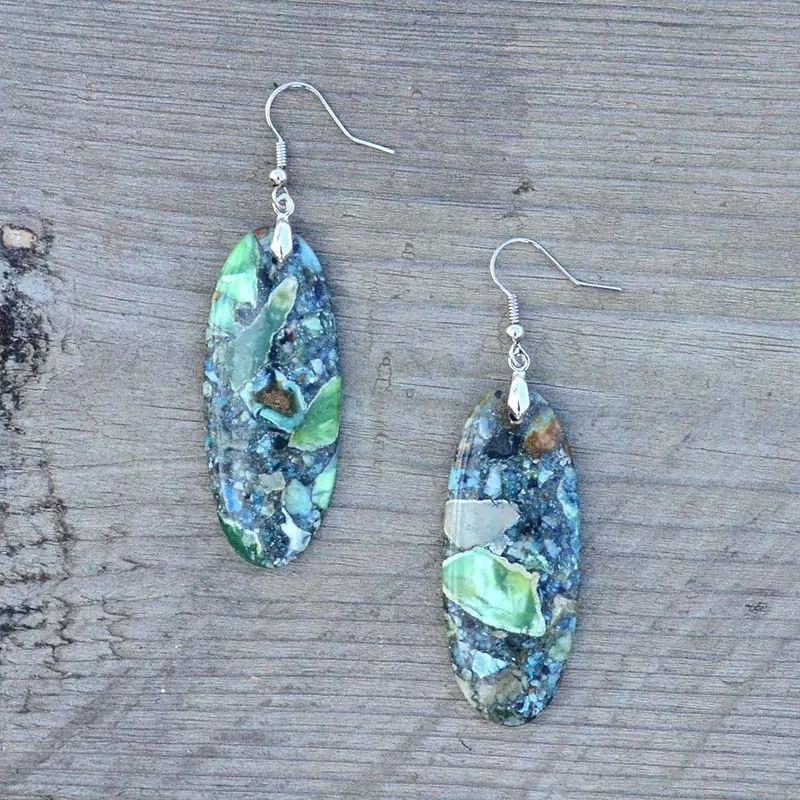 

Vintage Natural Stone Pendant Earrings For Women Wedding Jewelry Bohemian Big Earrings Boucle Oreille Femme Gift Dropshipping